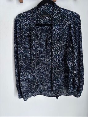 Banana Republic Black Blouse with Multicolor Speckle